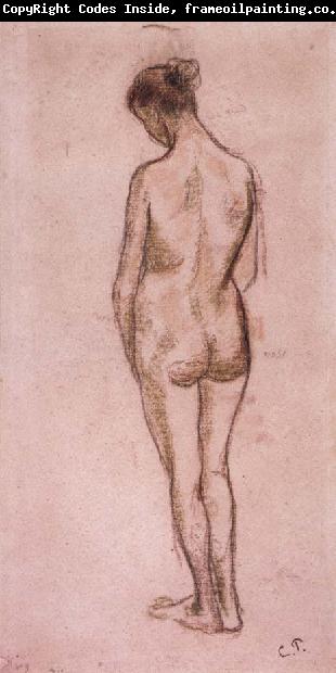 Camille Pissarro Full-length standing nude of a woman from behind